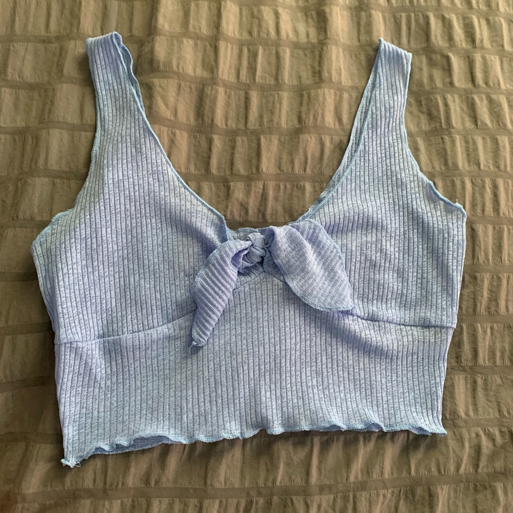 SHEIN ribbed crop top tank top with tie